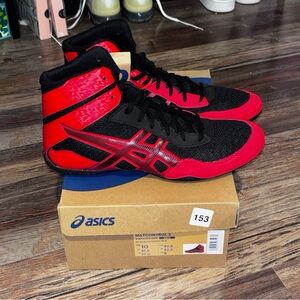 Black Classic Red MATCONTROL 3 Wrestling Shoes Flexible Support Size 10 ASICS